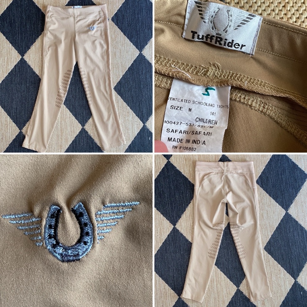 TUFF RIDER $55 Childrens Girls Ventilated Schooling Tight Equestrian M NWOT